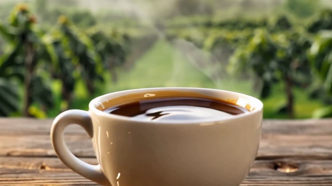 Freshly brewed coffee