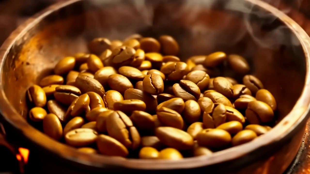 Coffee beans roasting
