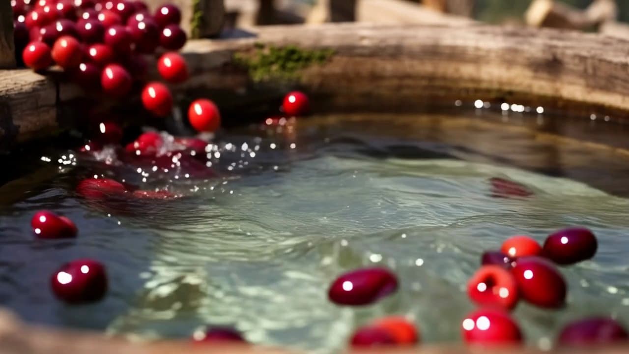 Coffee cherries being washed